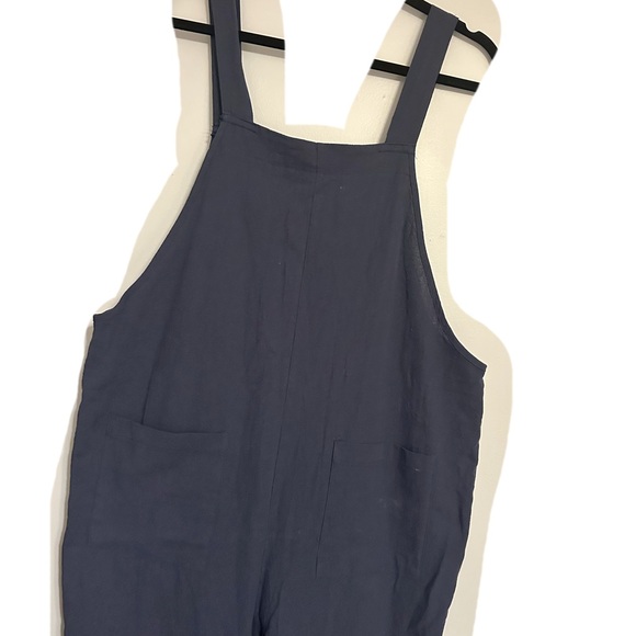 Women's Blue Linen Overalls - Picture 8 of 8